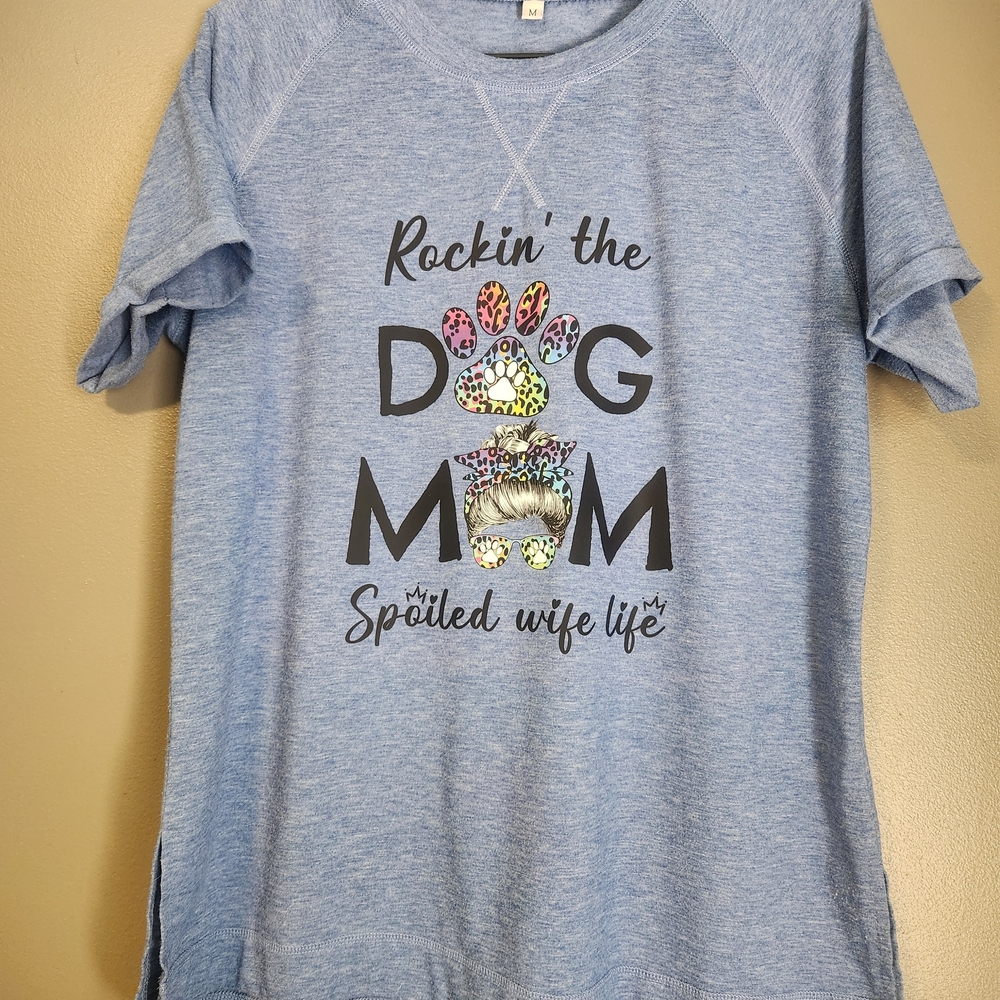 Blue Graphic Tee - Rockin' the Dog Mom
